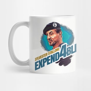 Expend4bles expandables 4 and sylvester stallone themed graphic design by ironpalette. Mug